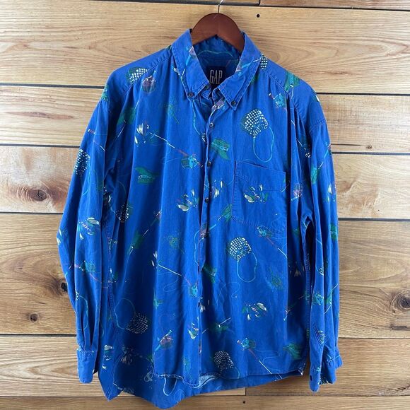 Vintage Gap Fly Fishing Men’s Button Down 90s - Picture 1 of 4